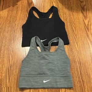 Nike Black and Gray Sports Bras